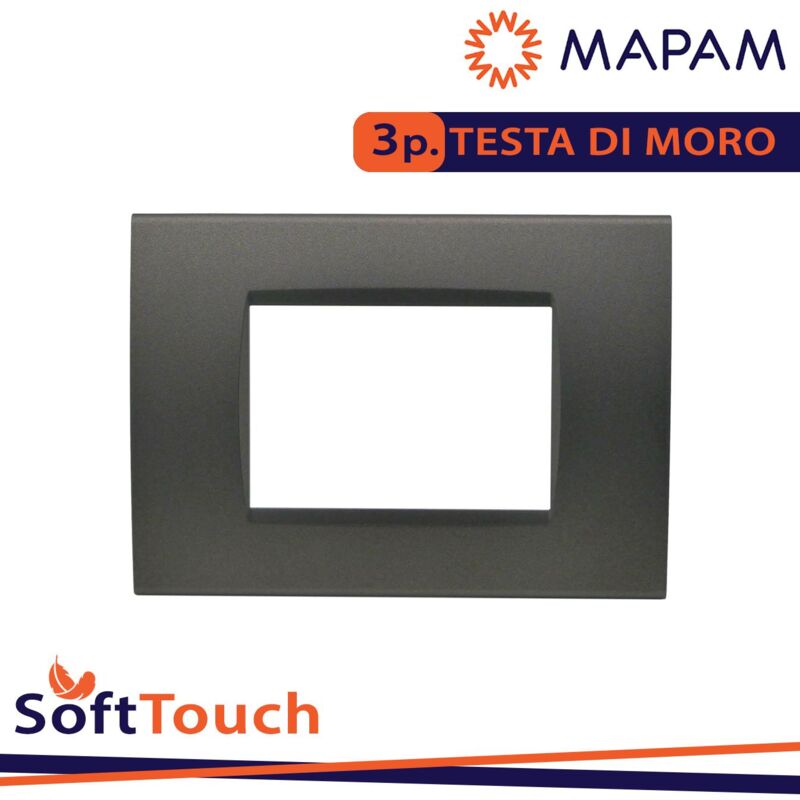 foto del prodotto placca soft touch art t1 3p 8003st 4 testa di moro