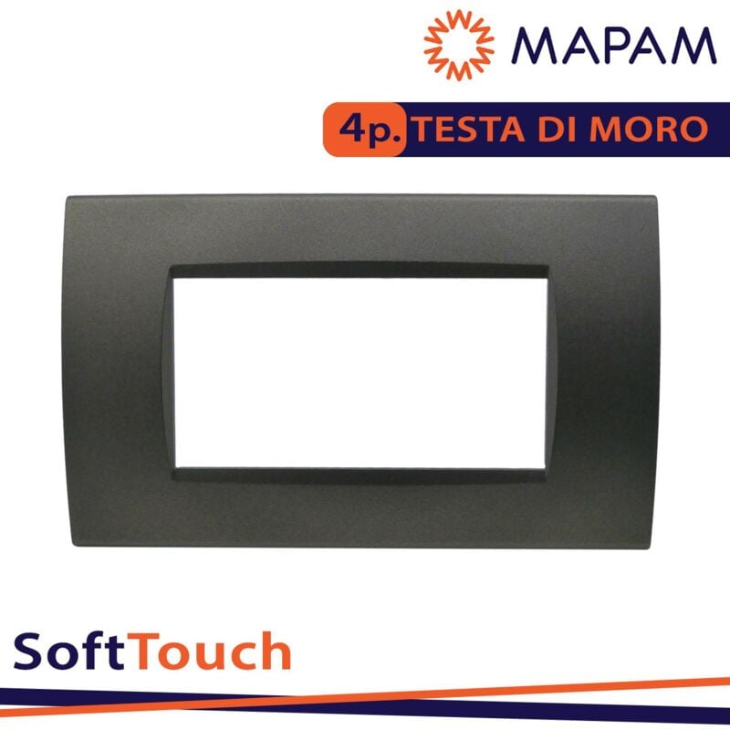 foto del prodotto placca soft touch art t1 4p 8004st 4 testa di moro