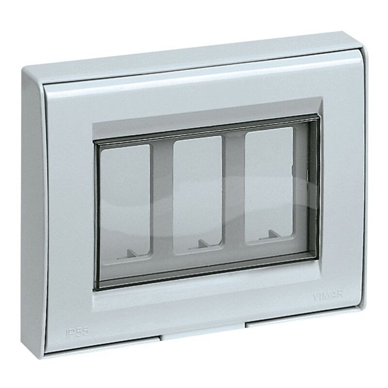 foto del prodotto placca stagna vimar 3 moduli serie 8000s ip55 grigio 13731.q