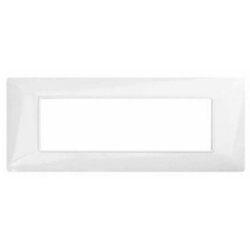 foto del prodotto placca tecnopolimero joy compatibile bticino matix 6 moduli bianco - m8007-01