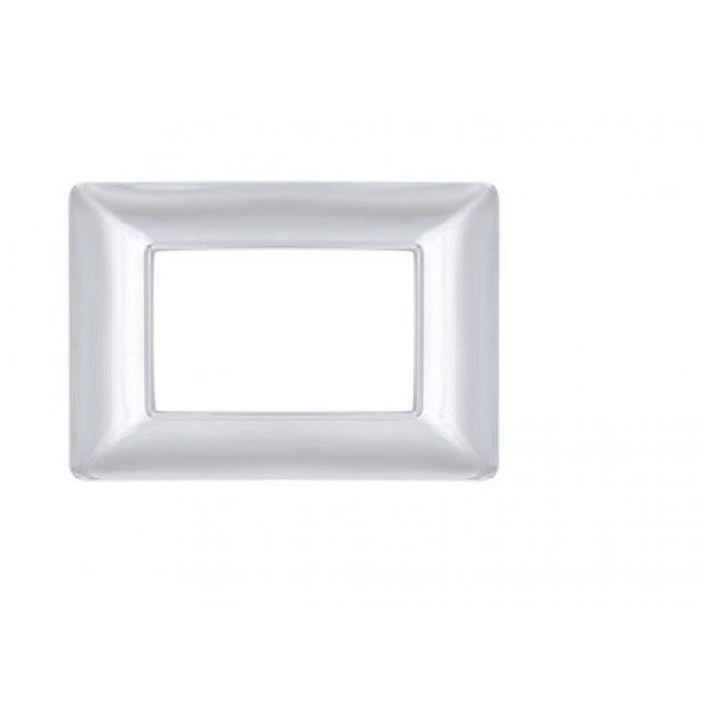 foto del prodotto placca tecnopolimero joy compatibile bticino matix am4803gcr 3 moduli argento cromato m8003 04