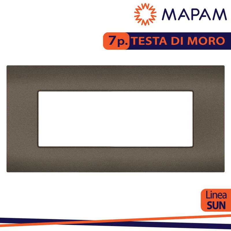 foto del prodotto placca tecnopolimero sun t5 7p r9007 7 testa di moro