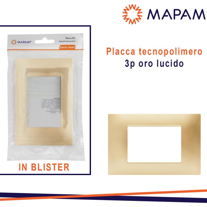 foto del prodotto placca tecnopolimero t2 6003 5 3p oro lucido