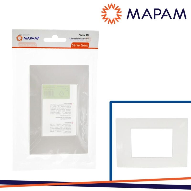 foto del prodotto placca tecnopolimero t2 gem m6003 01 3p bianco in blister
