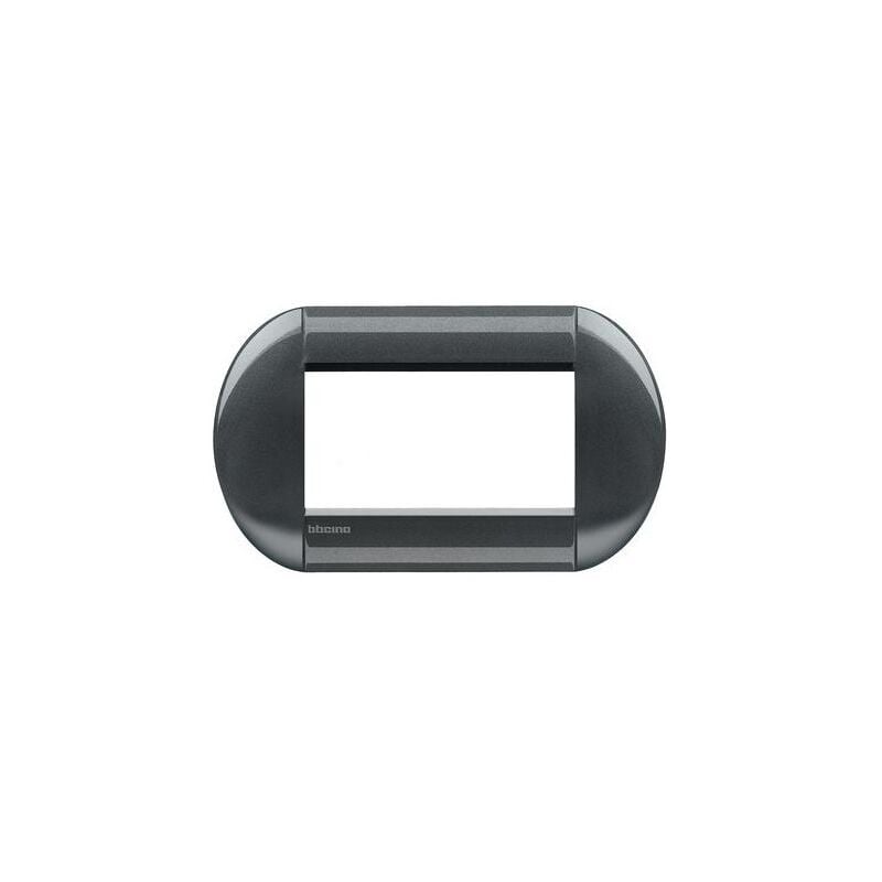 foto del prodotto placca tonda 4 moduli livinglight acciao scuro