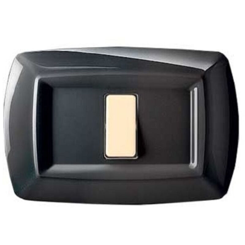 foto del prodotto placca tondo 1 modulo nero elettrocanali cod. ecl2591n 