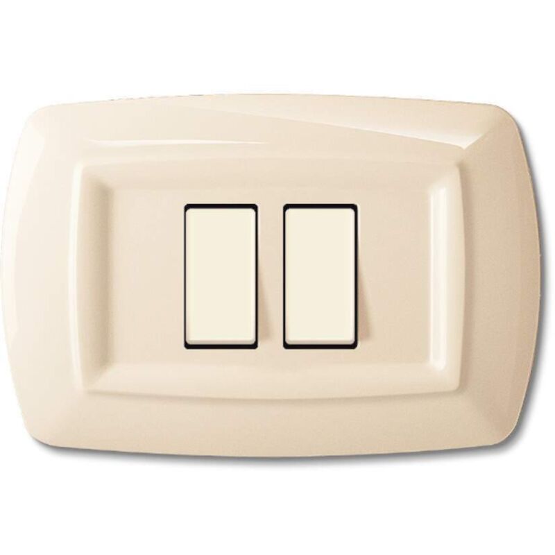 foto del prodotto placca tondo' 2 mod. ravvicinati avorio elettrocanali cod. ecl2597a