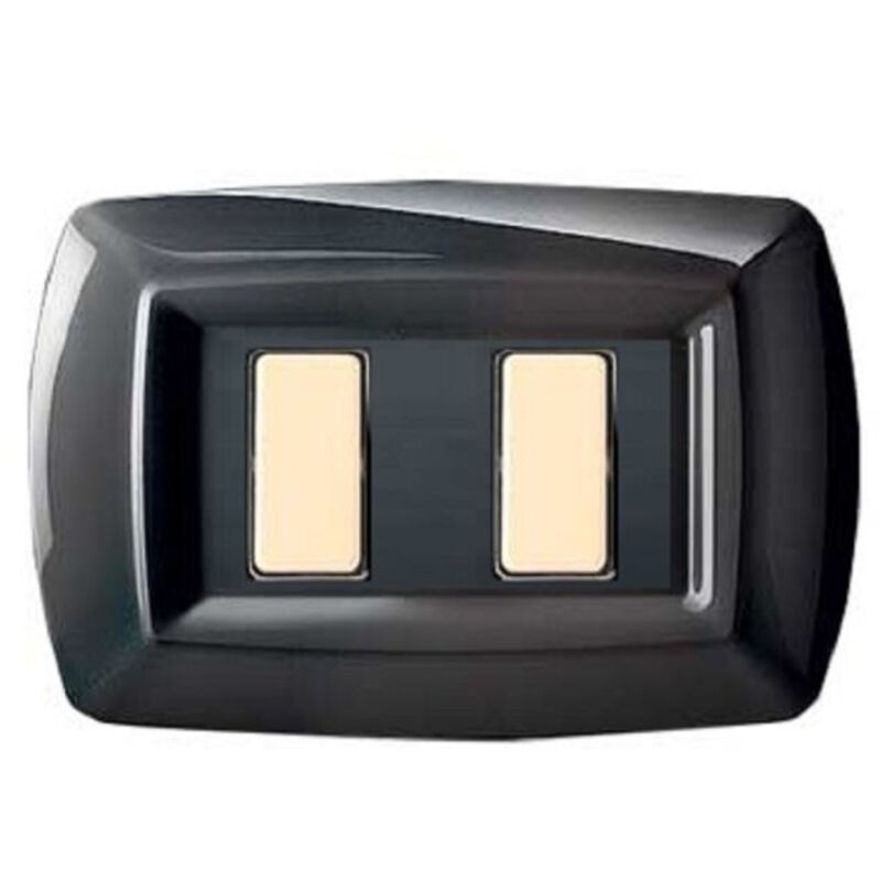 foto del prodotto placca tondo 2 moduli nero elettrocanali cod. ecl2592n 