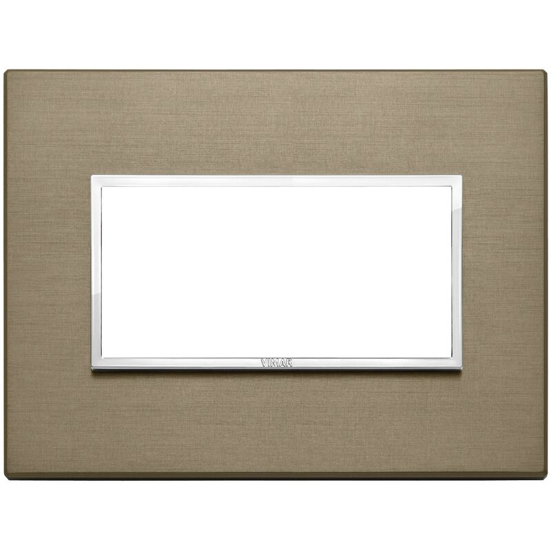 foto del prodotto placca vimar eikon evo alluminio bronzo scuro 4 moduli 21654.05