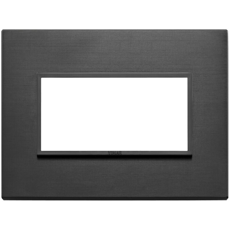 foto del prodotto placca vimar eikon evo alluminio nero totale 4 moduli 21654.18