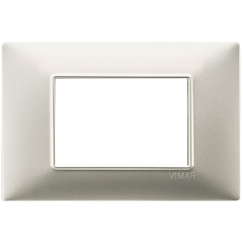 foto del prodotto placca vimar plana 3 moduli nichel opaco in tecnopolimero 14653.21