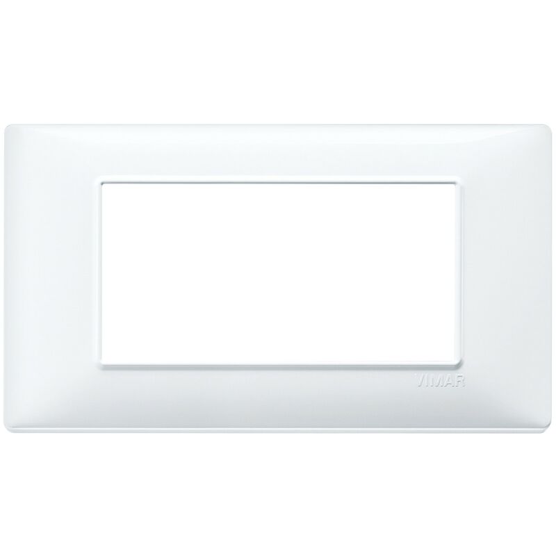 foto del prodotto placca vimar plana 4 moduli colore bianco in tecnopolimero 14654.01