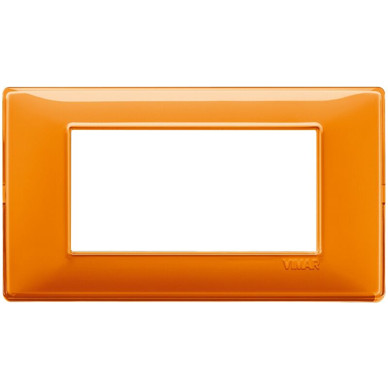 foto del prodotto placca vimar plana 4 moduli reflex arancio in tecnopolimero 14654.48