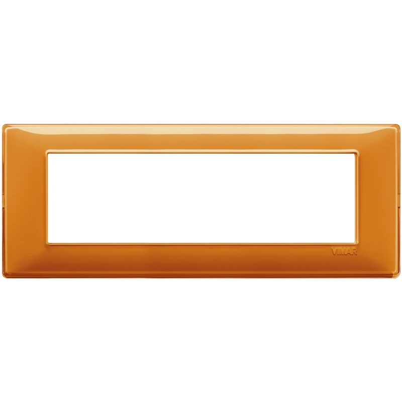 foto del prodotto placca vimar plana 7 moduli reflex arancio in tecnopolimero 14657.48