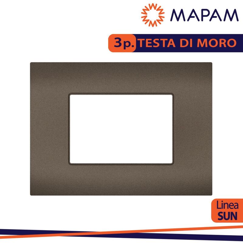 foto del prodotto placche 3 4 7 posti moduli per supporti compatibili con vimar ark t07 3 posti testa moro