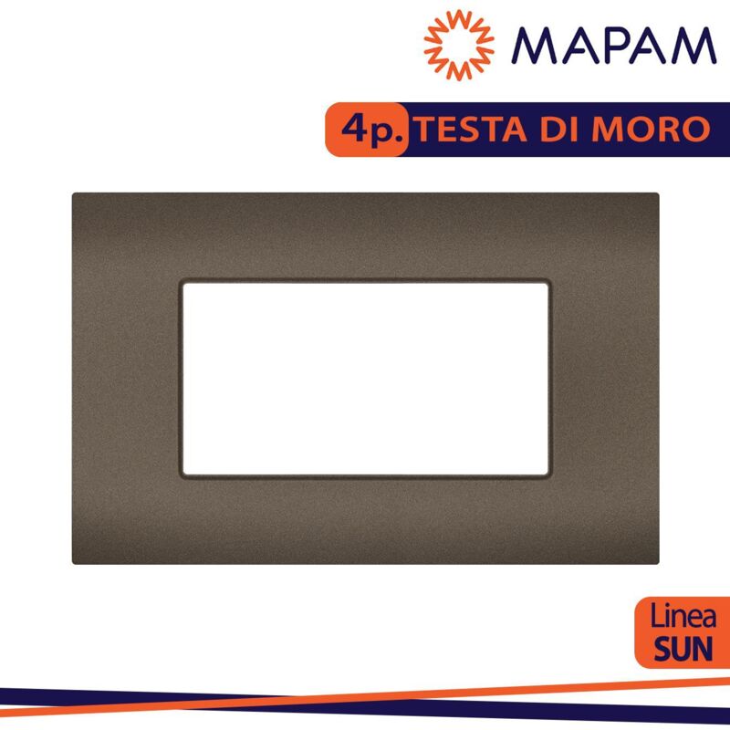 foto del prodotto placche 3 4 7 posti moduli per supporti compatibili con vimar ark t07 4 posti testa moro