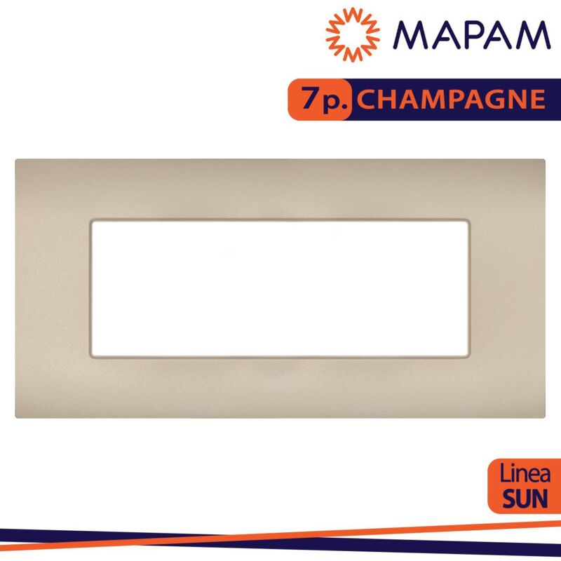 foto del prodotto placche 3 4 7 posti moduli per supporti compatibili con vimar ark t13 7 posti oro satinato