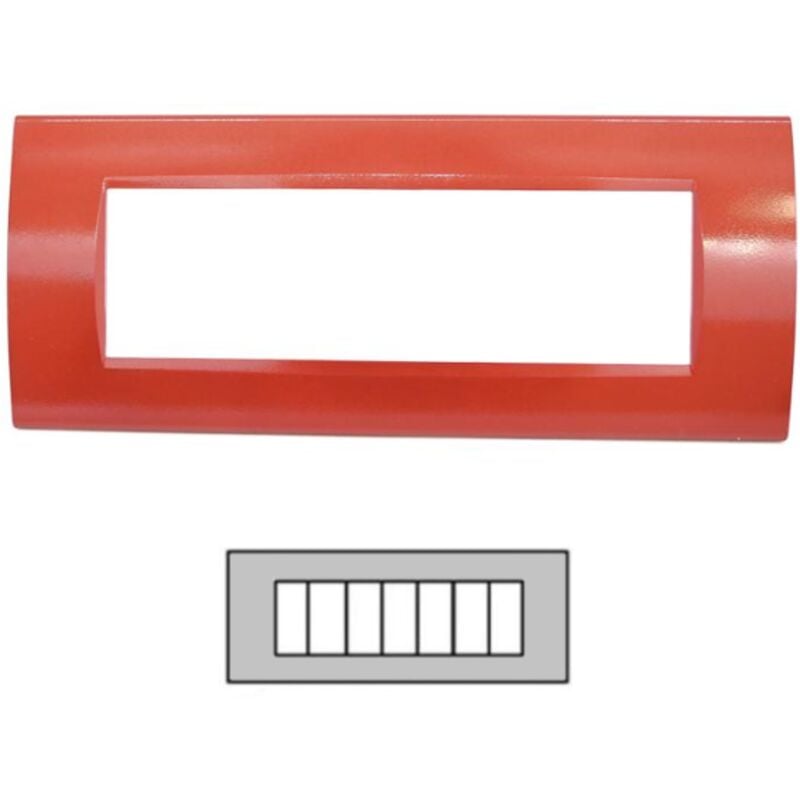 foto del prodotto placche compatibili bticino living light placca 3 4 7 moduli per supporti ln4703 t15-7 posti-rosso corallo