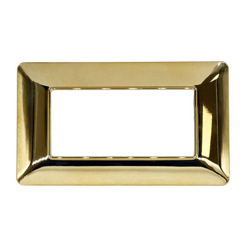foto del prodotto placche compatibili bticino matix 3 4 6 posti moduli placca per supporti 503sa t03 4 posti oro lucido