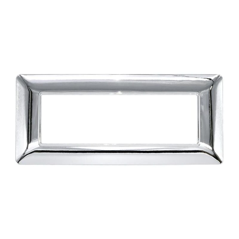 foto del prodotto placche compatibili bticino matix 3 4 6 posti moduli placca per supporti 503sa t04 - 6 posti - argento lucido