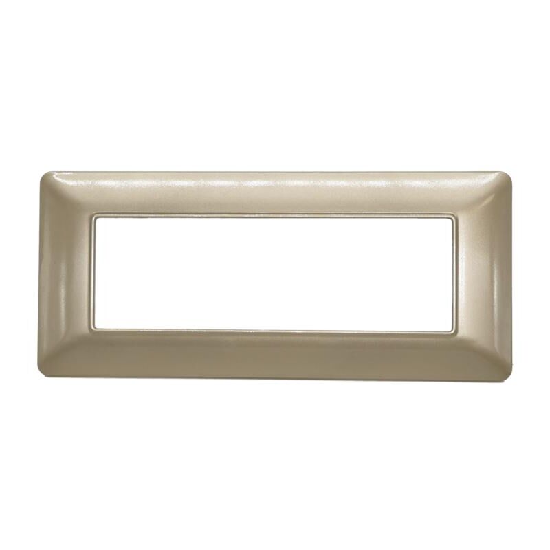 foto del prodotto placche compatibili bticino matix 3 4 6 posti moduli placca per supporti 503sa t07 6 posti champagne