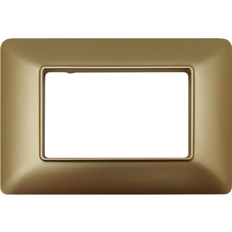 foto del prodotto placche compatibili bticino matix 3 4 6 posti moduli placca per supporti 503sa t08 - 3 posti - oro satinato