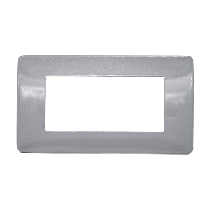 foto del prodotto placche compatibili bticino matix metallo 3 4 6 posti vari colori moduli placca t25 4 posti grigio