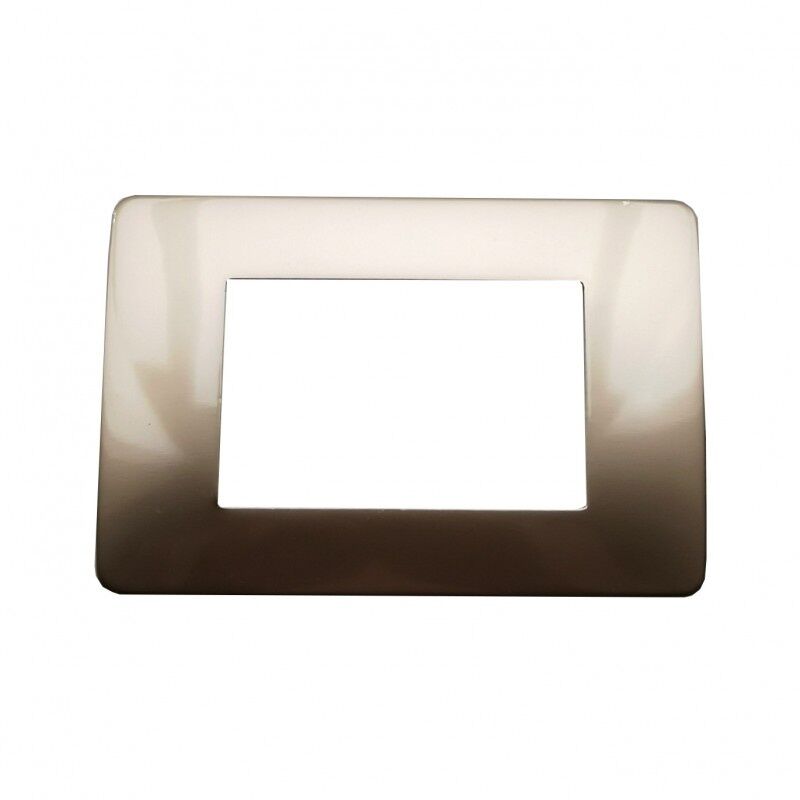 foto del prodotto placche compatibili bticino matix metallo 3 4 6 posti vari colori moduli placca t8 3 posti champagne