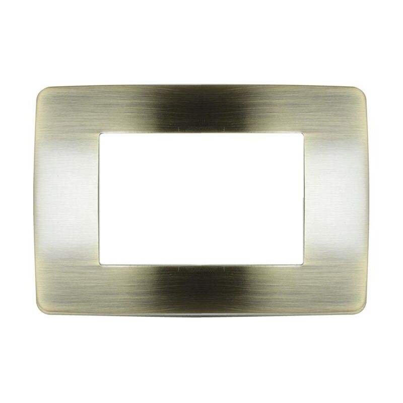 foto del prodotto placche compatibili bticino matix metallo 3 4 6 posti vari colori moduli placca t9 3 posti bronzo