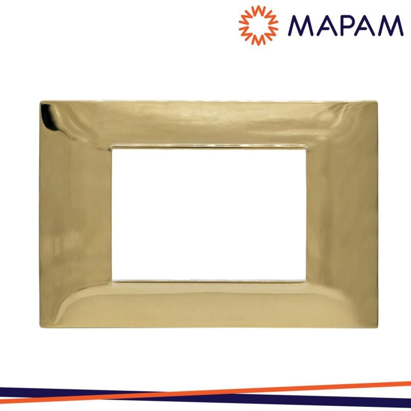 foto del prodotto placche compatibili vimar plana 2 3 4 7 posti t05 3 posti oro lucido
