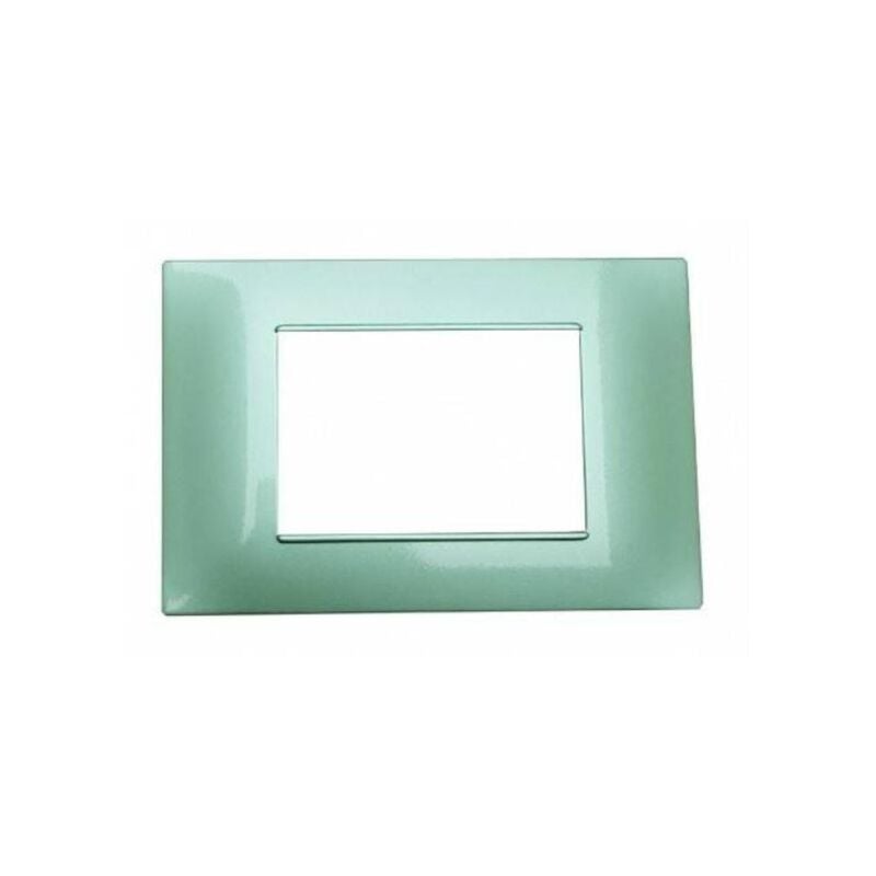 foto del prodotto placche compatibili vimar plana 2 3 4 7 posti t23 3 posti verde metalizzato