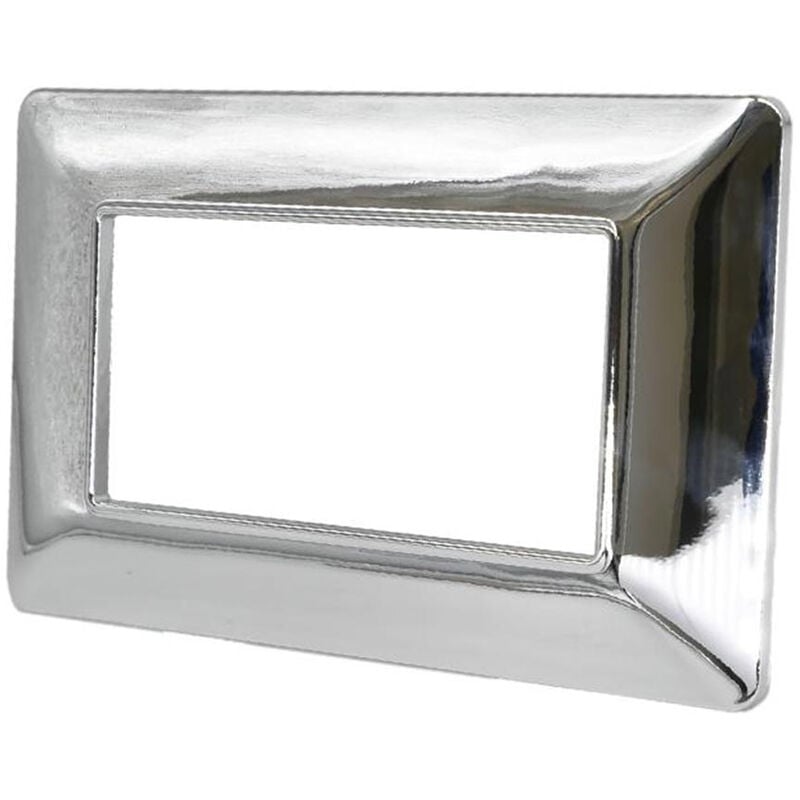 foto del prodotto placchetta per interruttore a 4 posti argento cassetta 504 compatibile con btcino matix supporto cover