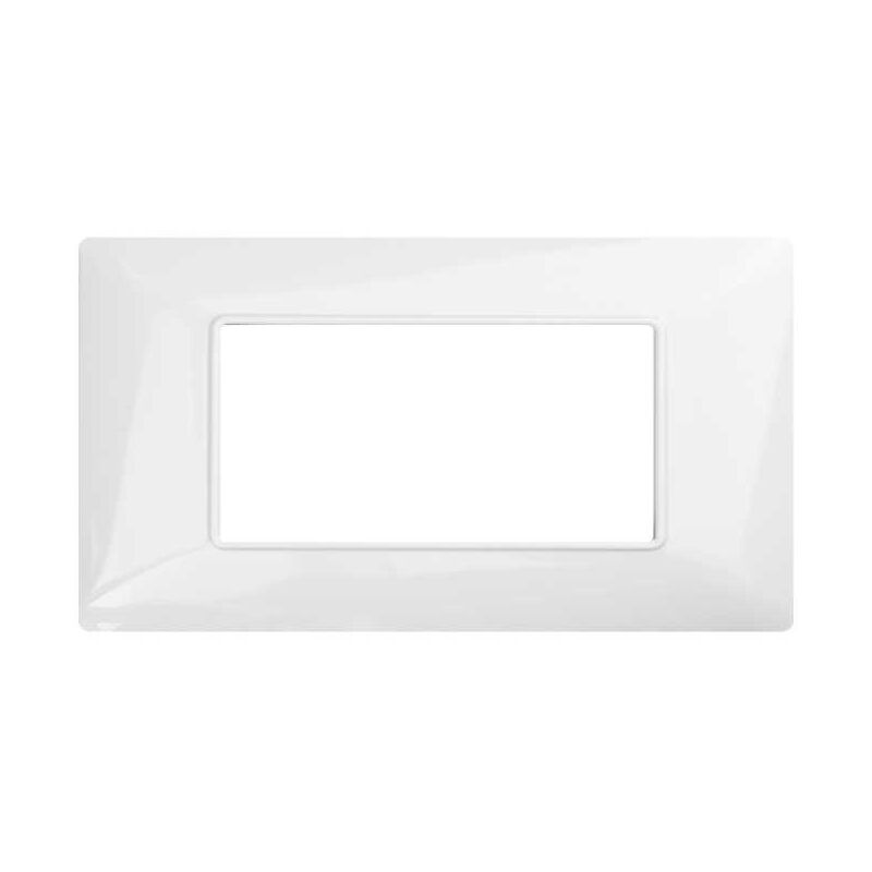 foto del prodotto placchetta per interruttore a 4 posti bianco cassetta 504 compatibile con btcino matix supporto cover