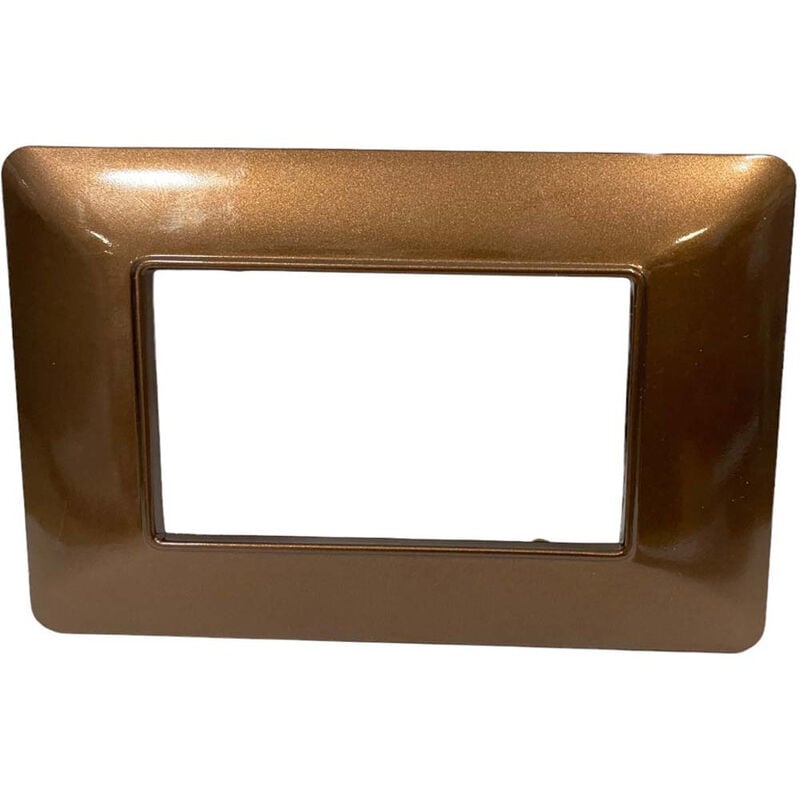 foto del prodotto placchetta per interruttore a 4 posti bronzo cassetta 504 compatibile con btcino matix supporto cover