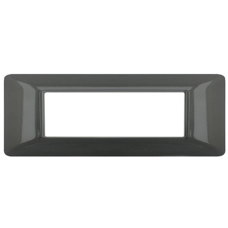 foto del prodotto placchetta per interruttore a 7 posti grigio scuro cassetta 507 compatibile con btcino matix supporto cover