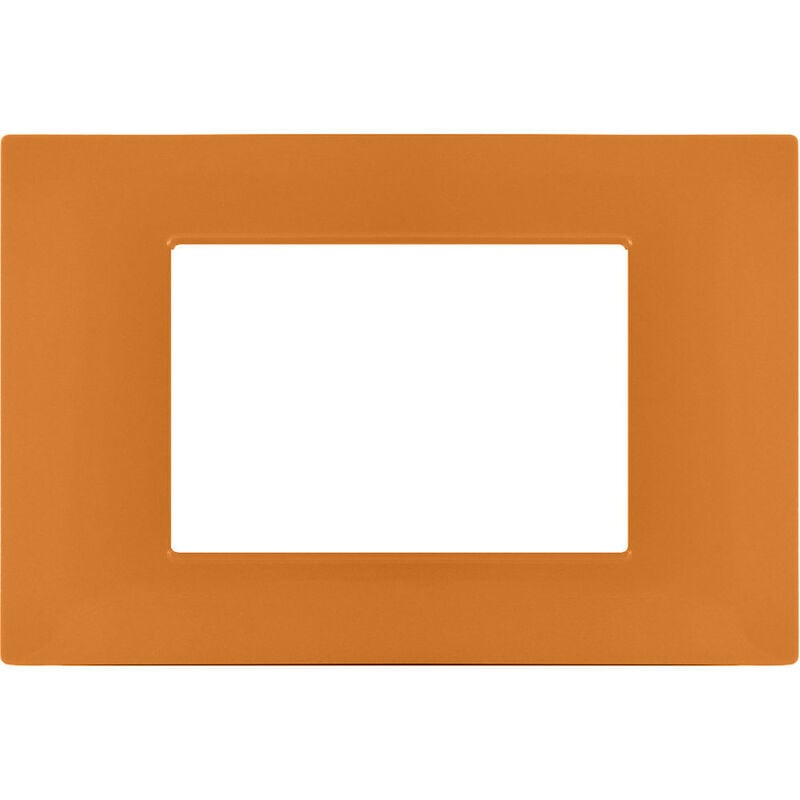 foto del prodotto placchetta per interruttore in metallo a 3 posti arancio cassetta 503 compatibile con vimar plana supporto cover