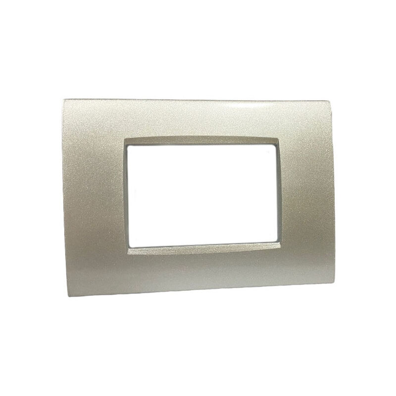foto del prodotto placchetta per interruttore in metallo a 3 posti silver cassetta 503 compatibile con living air supporto cover