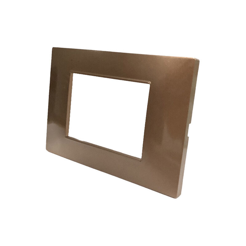 foto del prodotto placchetta per interruttore in metallo a 3 rame cassetta 503 compatibile con vimar plana supporto cover