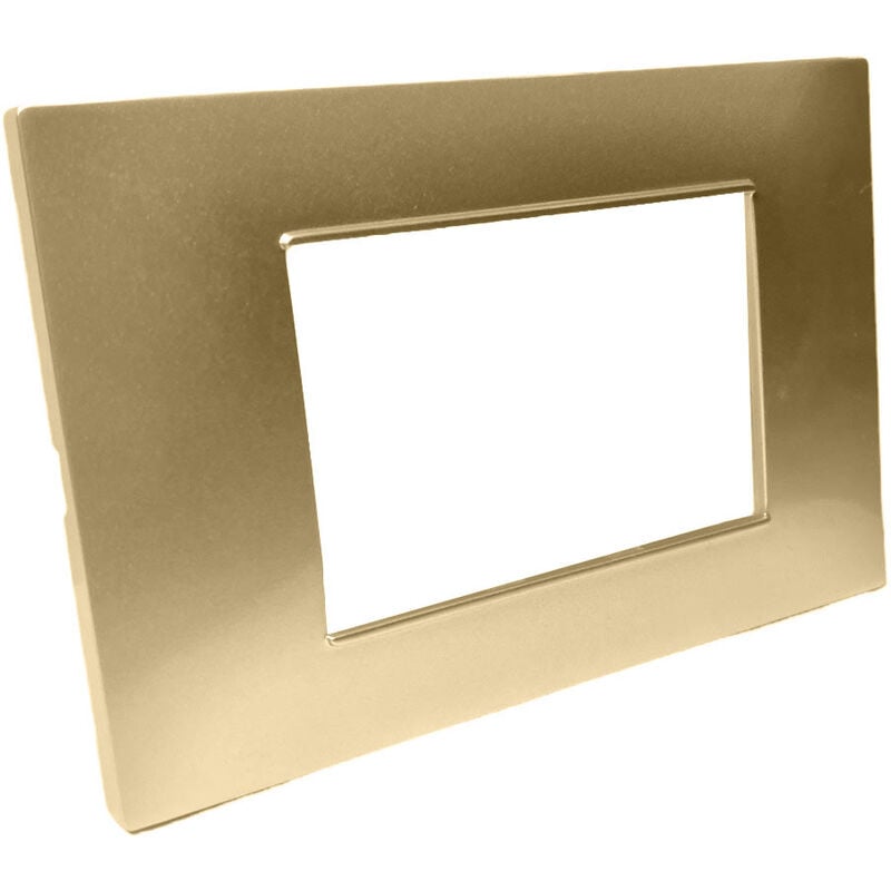 foto del prodotto placchetta per interruttore in metallo a 3 sabbia cassetta 503 compatibile con vimar plana supporto cover