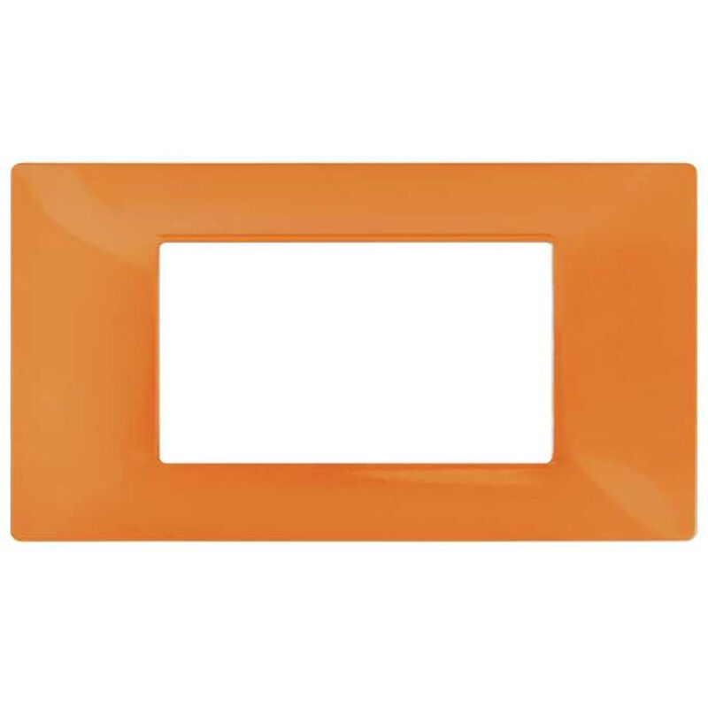 foto del prodotto placchetta per interruttore in metallo a 4 posti arancio cassetta 504 compatibile con vimar plana supporto cover
