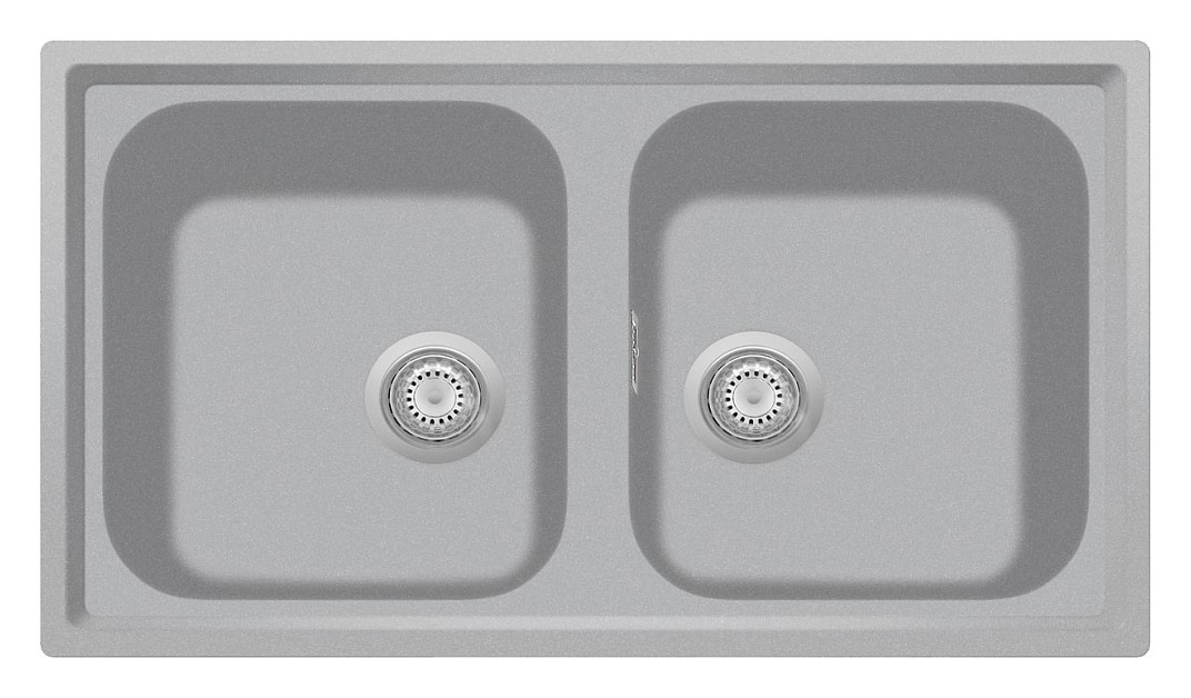 foto del prodotto plados atlantic 86 20 lavello montato su piano rettangolare ultrametal
