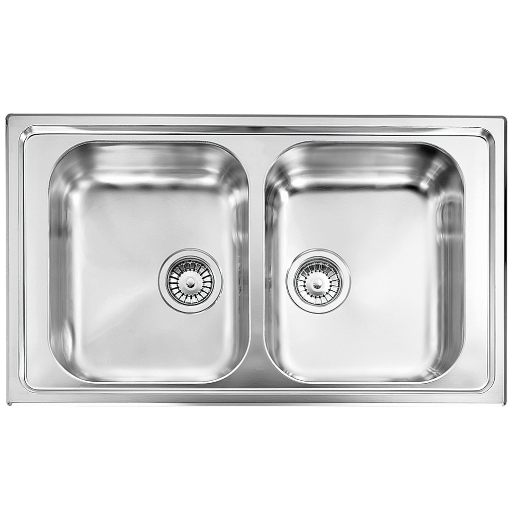 foto del prodotto plados telma co08620 olympus lavello incasso cm. 86 x 50 inox 2 vasche