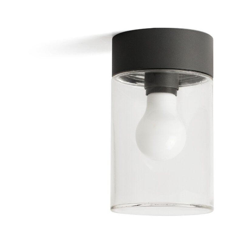 foto del prodotto plaf n de techo gris oscuro con cristal transparente kila 71740