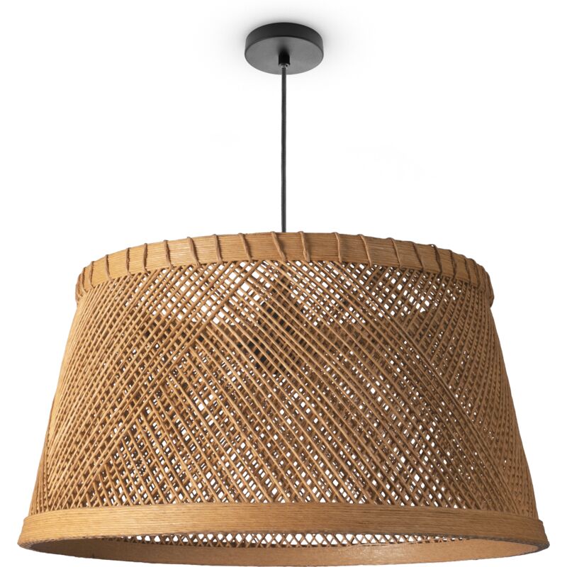foto del prodotto plafone bamb sospensione boho soggiorno lampada a cesto vintage e27 beige 42 cm , luce a sospensione tipo 3 paco home