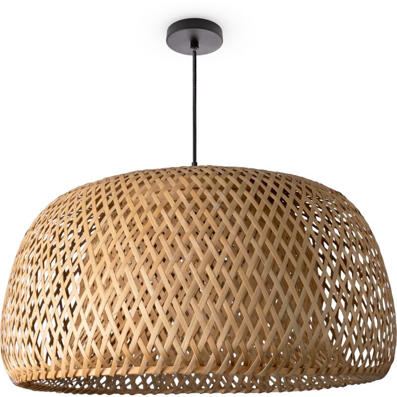 foto del prodotto plafone bamb sospensione boho soggiorno lampada a cesto vintage e27 beige 45 cm , luce a sospensione tipo 2 paco home