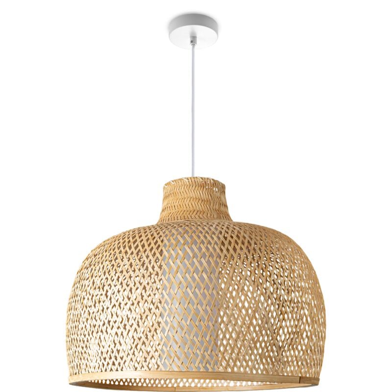 foto del prodotto plafone bamb sospensione boho soggiorno lampada a cesto vintage e27 beige 52 cm , luce a sospensione tipo 4 paco home