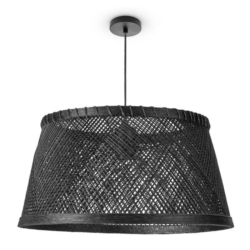 foto del prodotto plafone bamb sospensione boho soggiorno lampada a cesto vintage e27 nero 42 cm , luce a sospensione tipo 3 paco home