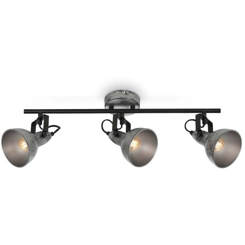 foto del prodotto plafone retr 3xe14 orientabile e girevole 40w metallo argento antico briloner
