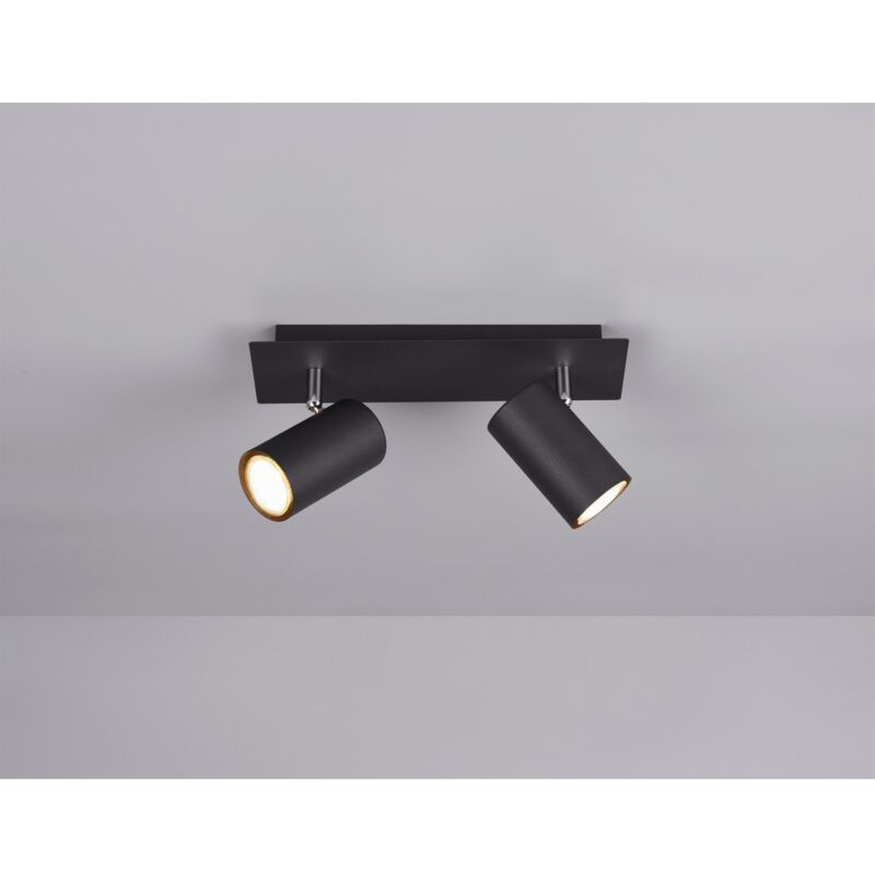 foto del prodotto plafoniera 2 faretti spot orientabili marley nero trio lighting
