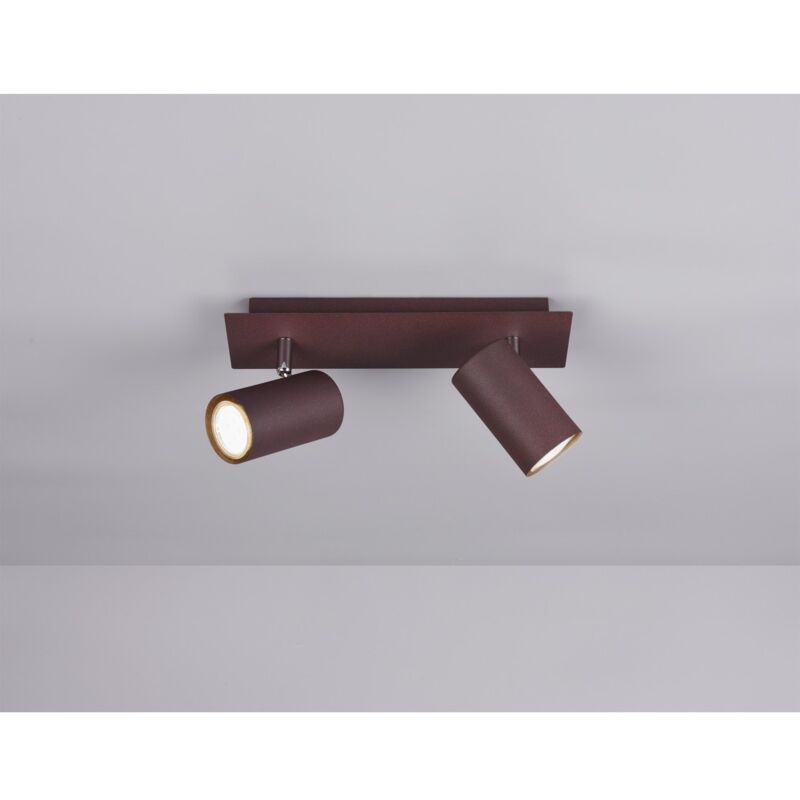 foto del prodotto plafoniera 2 faretti spot orientabili marley ruggine trio lighting